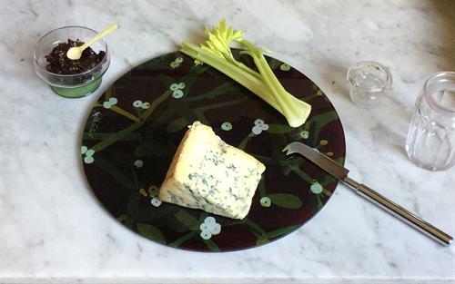 MISTLETOE GLASS PLATTERS